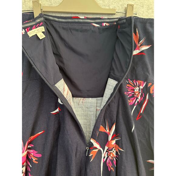 Eva Mendes New York‎ & Company Strapless Floral Fit Flare Dress Navy Pink XL - Picture 3 of 8